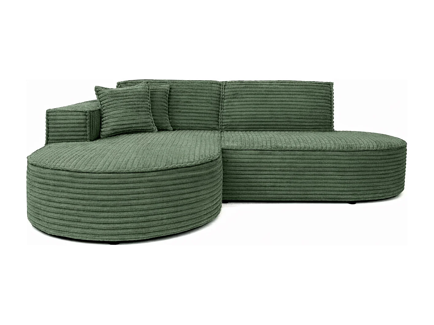 Ecksofa L-Form, Cordstoff Velo, Olive, Links, Modena Studio