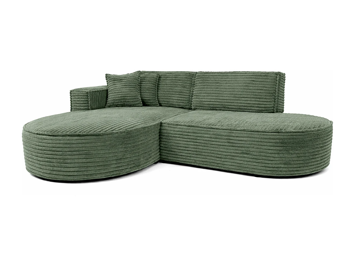 Ecksofa L-Form, Cordstoff Velo, Olive, Links, Modena Studio