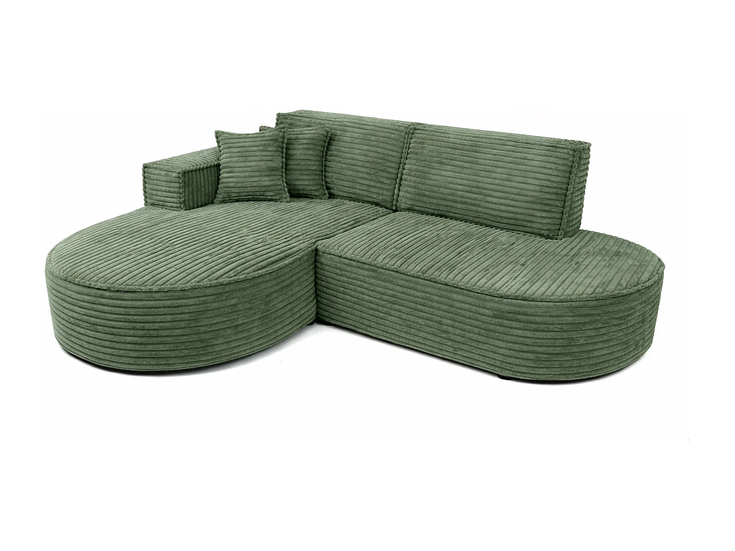 Ecksofa L-Form, Cordstoff Velo, Olive, Links, Modena Studio