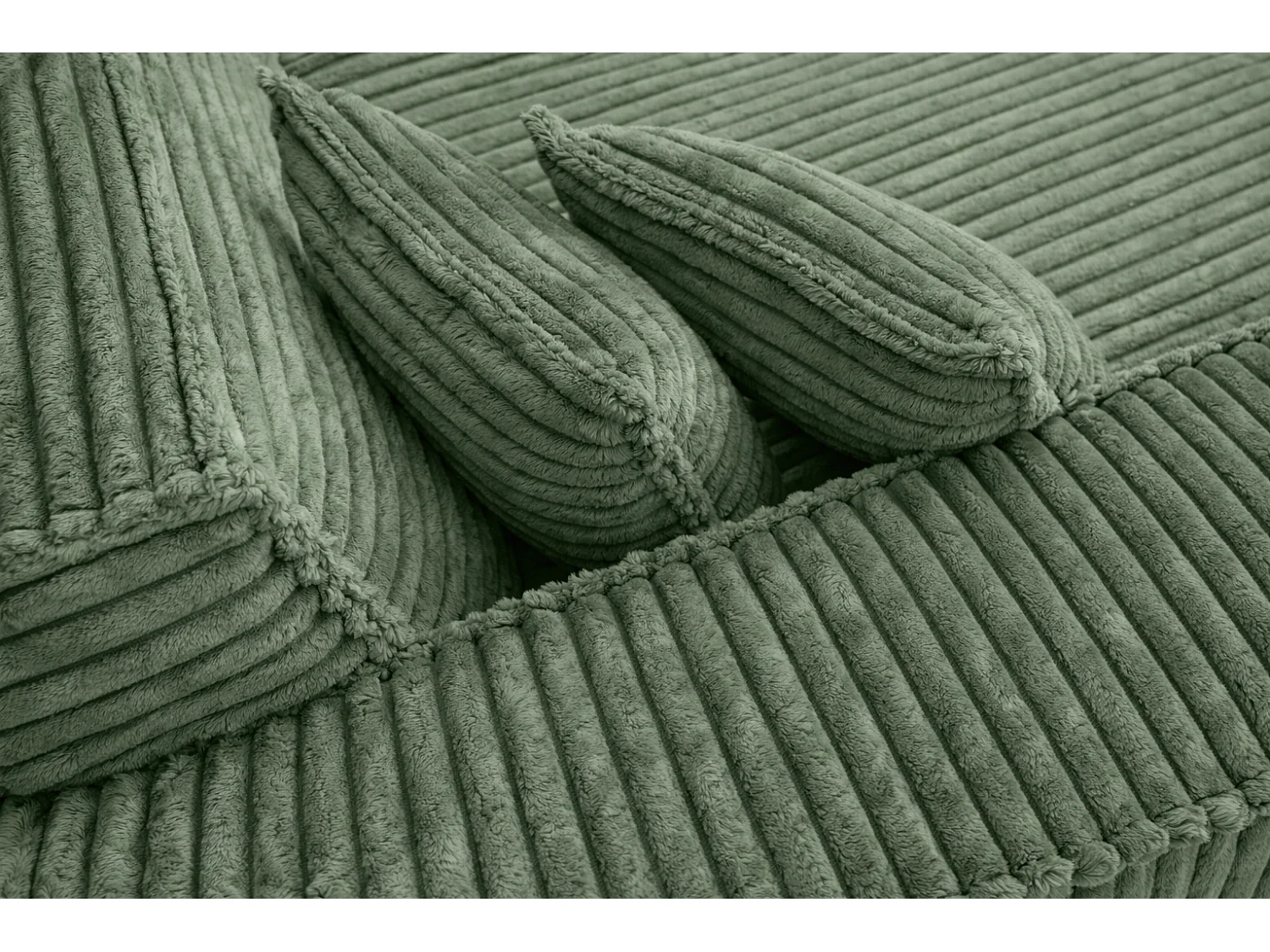 Ecksofa L-Form, Cordstoff Velo, Olive, Links, Modena Studio