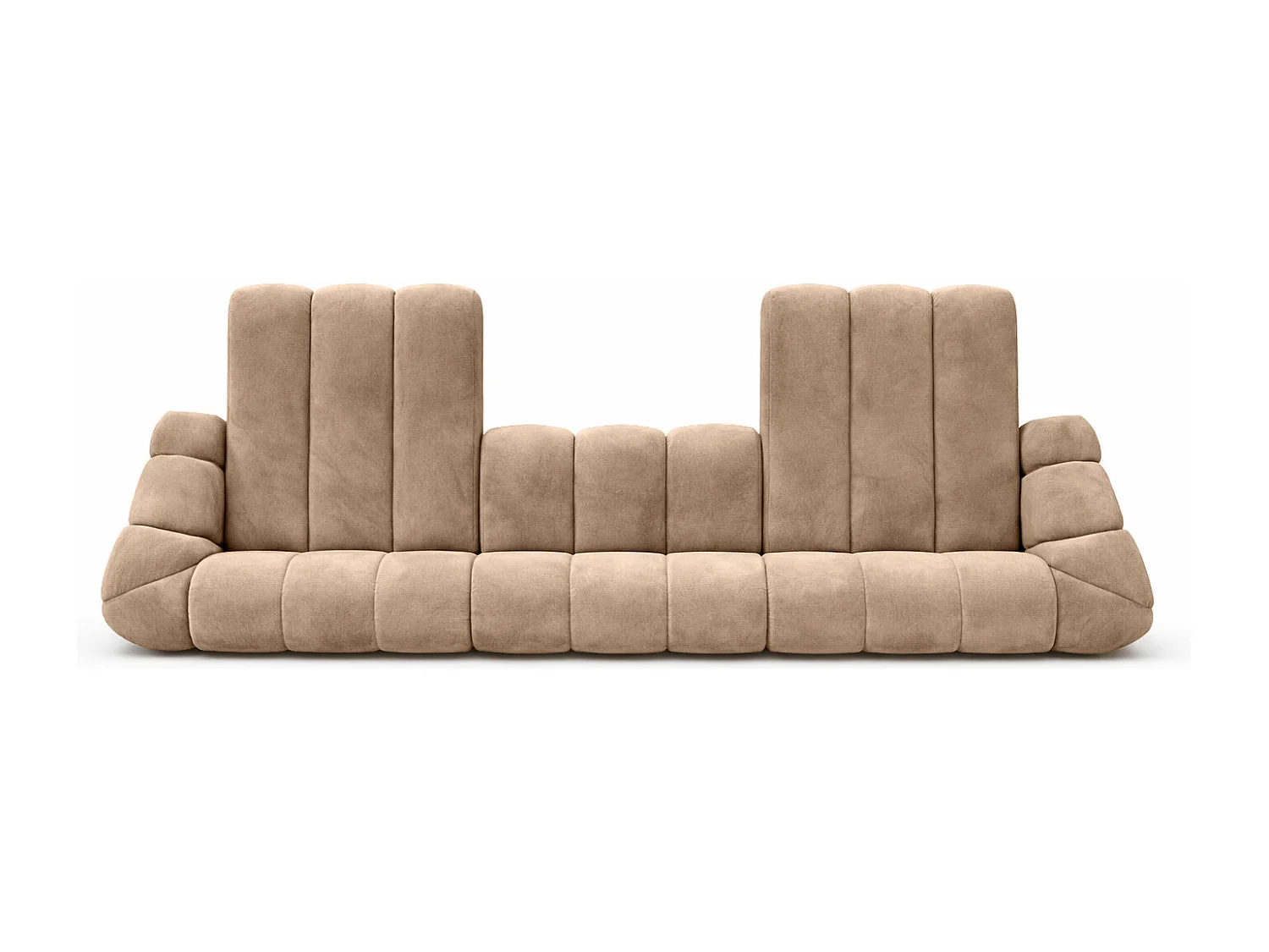 Narożnik modułowy w kształcie U, tkanina welurowa Bluvel, Latte, CROISSANT U