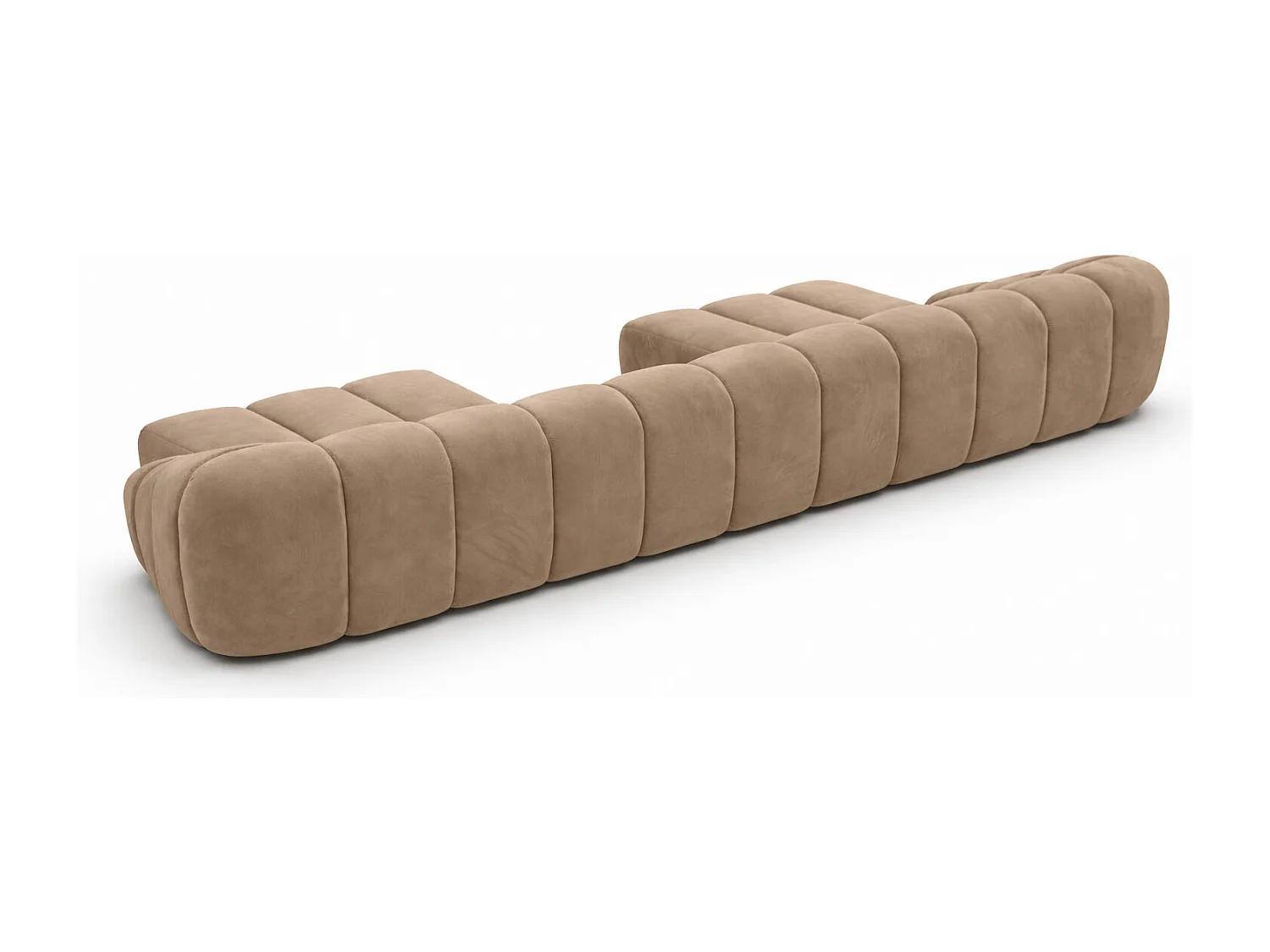 Narożnik modułowy w kształcie U, tkanina welurowa Bluvel, Latte, CROISSANT U