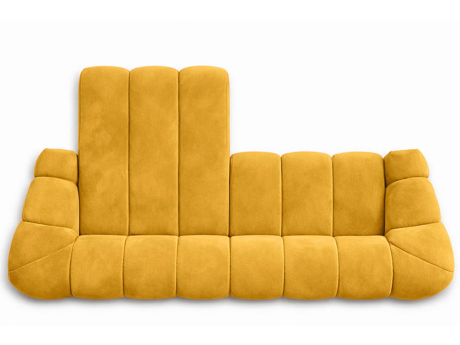 Divano angolare modulare a L, tessuto velluto Bluvel, dorato, sinistra, CROISSANT L