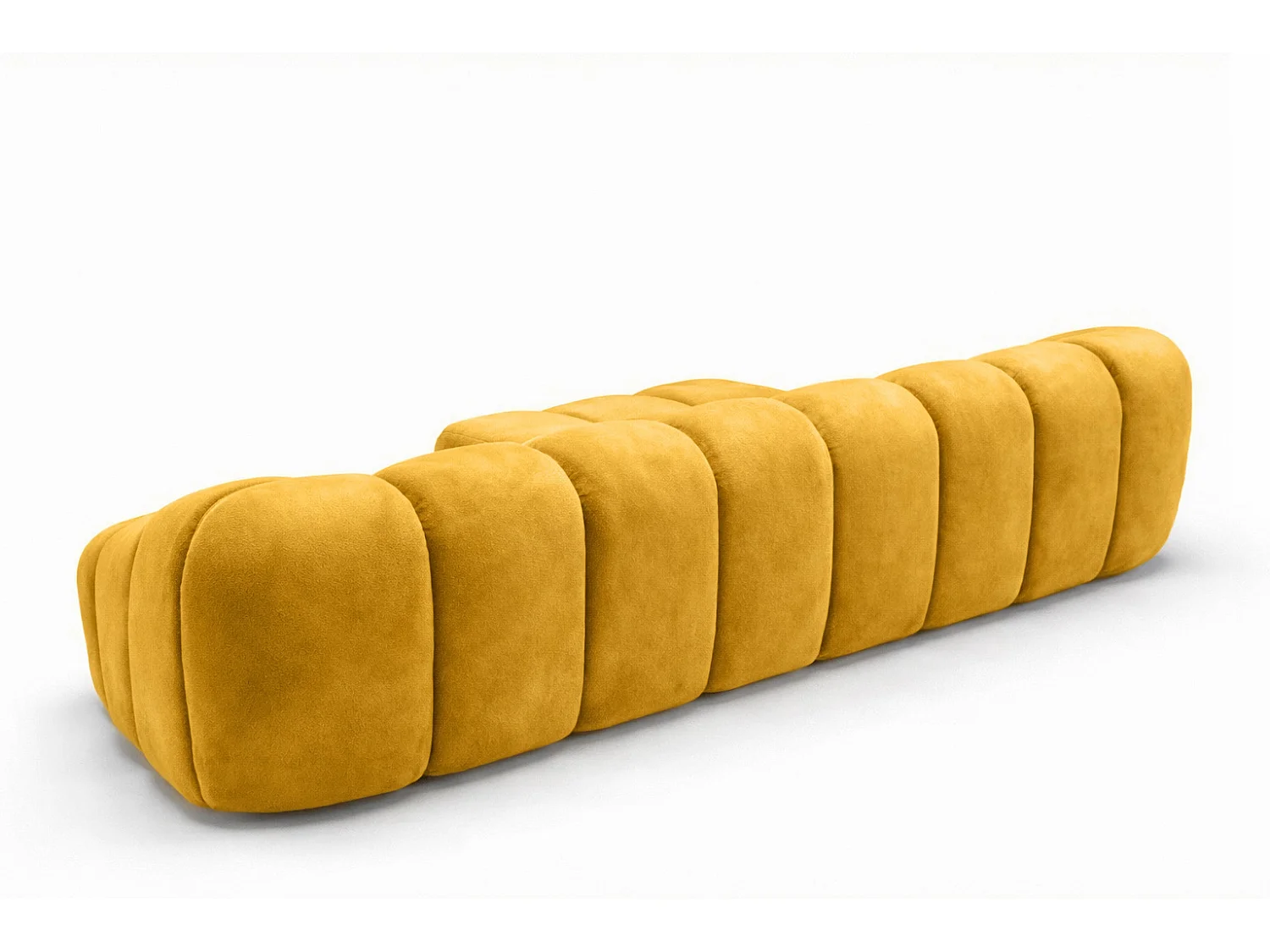 Divano angolare modulare a L, tessuto velluto Bluvel, dorato, sinistra, CROISSANT L