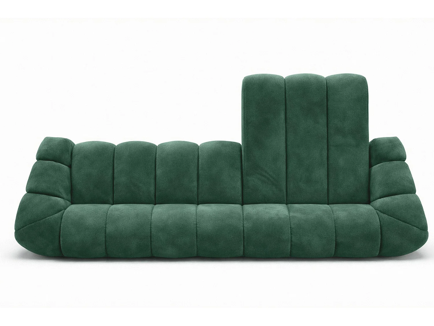 Divano angolare modulare a L, tessuto velluto Bluvel, verde, destra, CROISSANT XL