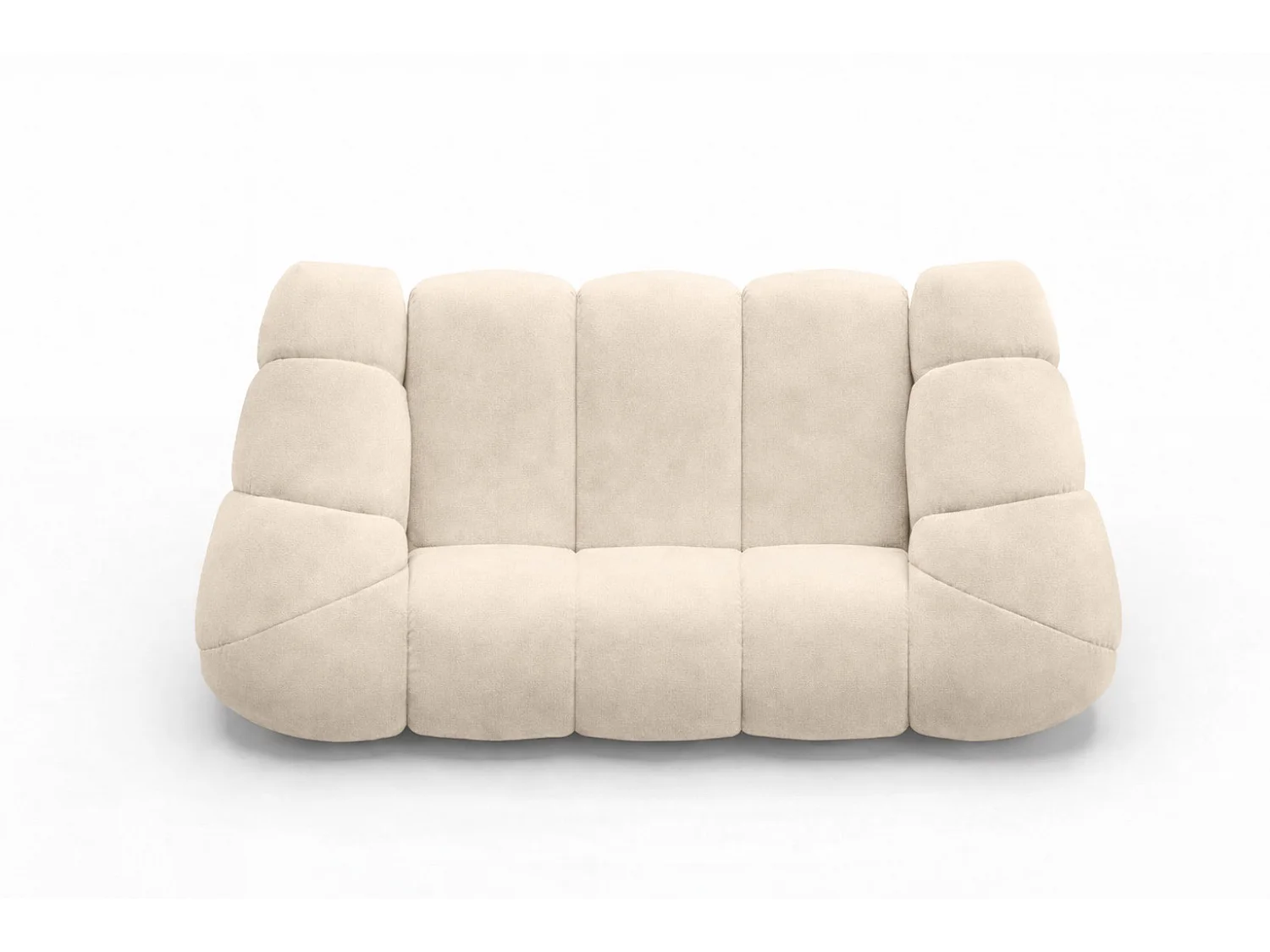 Divano modulare 2 posti, tessuto velluto Bluvel, crema, CROISSANT