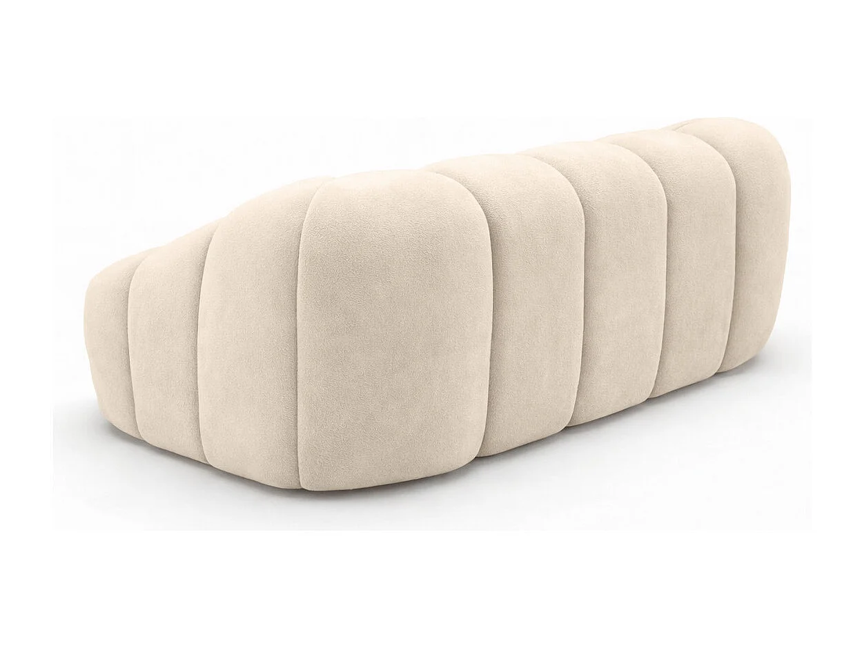 Divano modulare 2 posti, tessuto velluto Bluvel, crema, CROISSANT