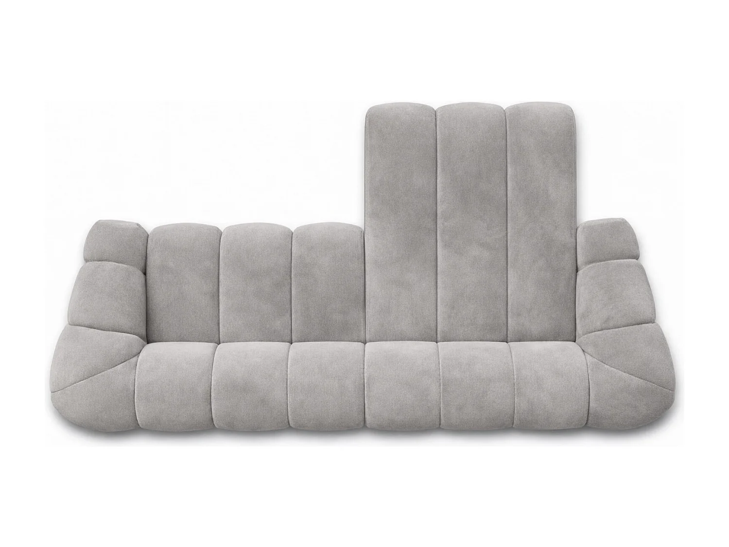 Divano angolare modulare a L, tessuto velluto Bluvel, grigio, destra, CROISSANT L