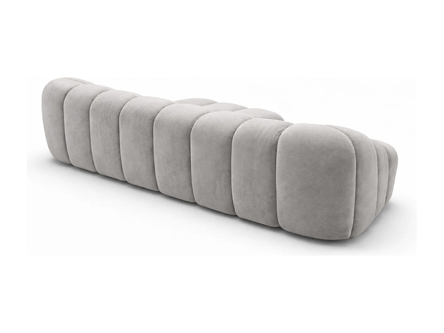 Divano angolare modulare a L, tessuto velluto Bluvel, grigio, destra, CROISSANT L