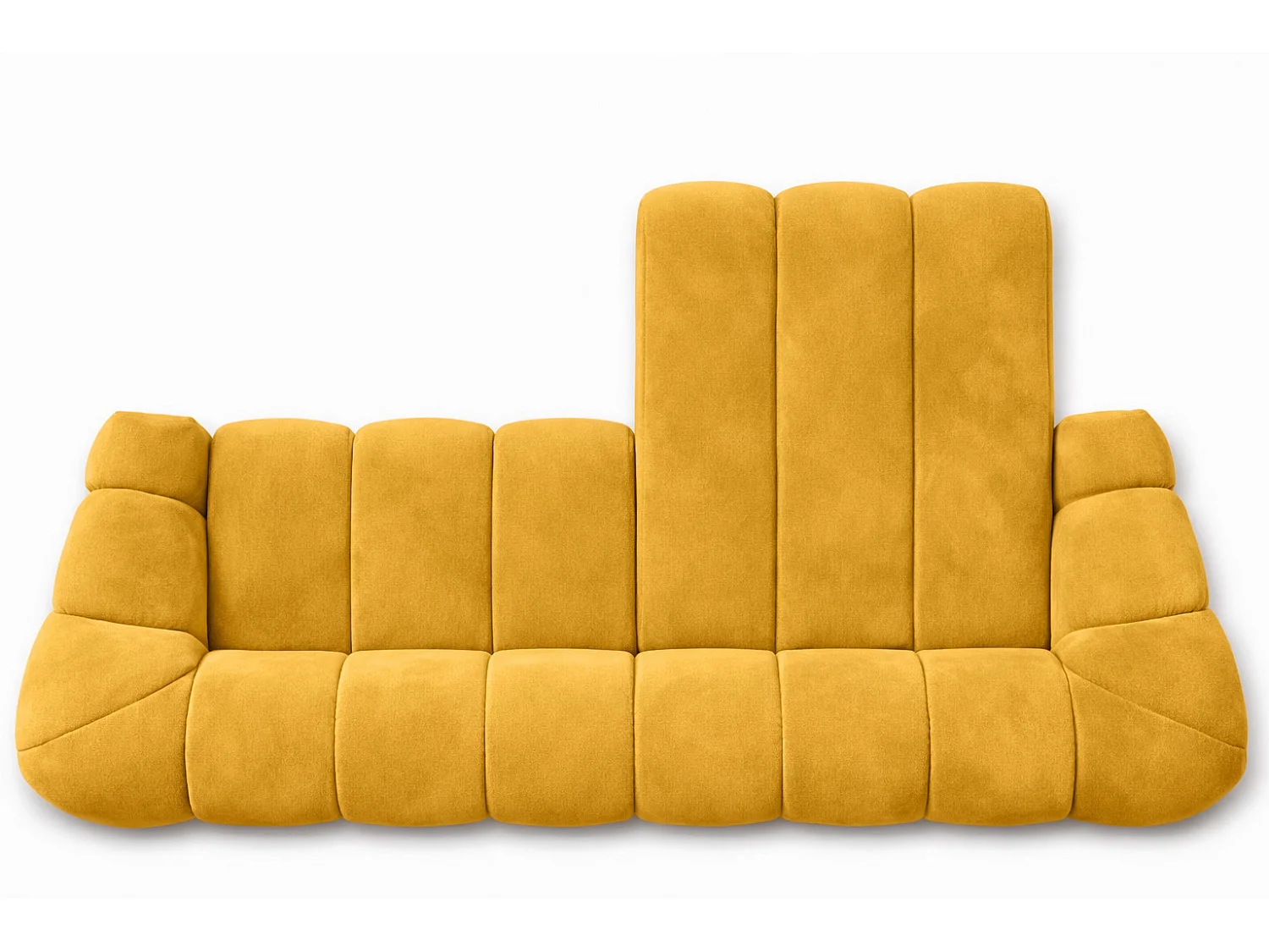 Divano angolare modulare a L, tessuto velluto Bluvel, dorato, destra, CROISSANT L