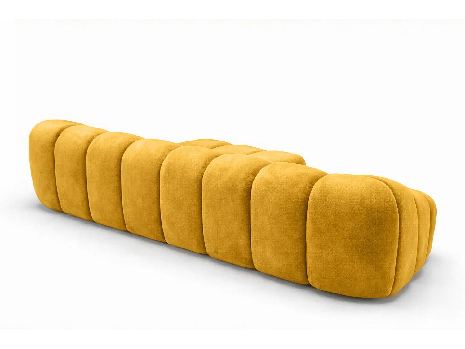 Divano angolare modulare a L, tessuto velluto Bluvel, dorato, destra, CROISSANT L