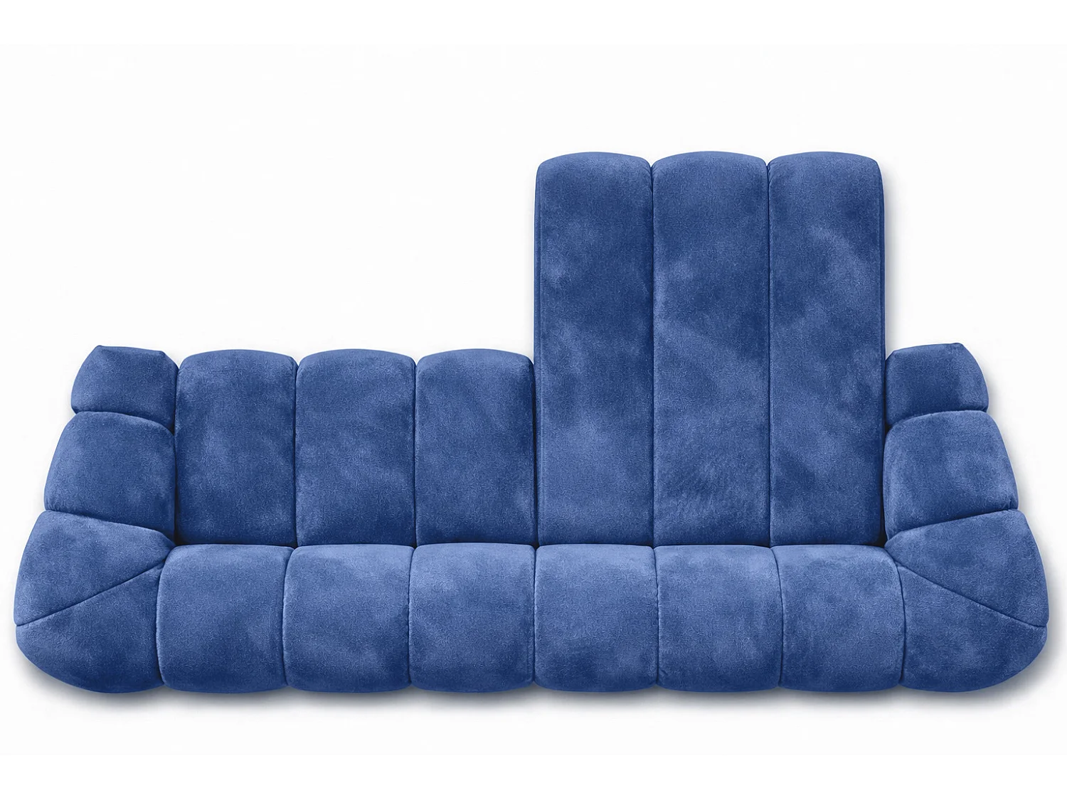 Divano angolare modulare a L, tessuto velluto Bluvel, blu inchiostro, destra, CROISSANT L