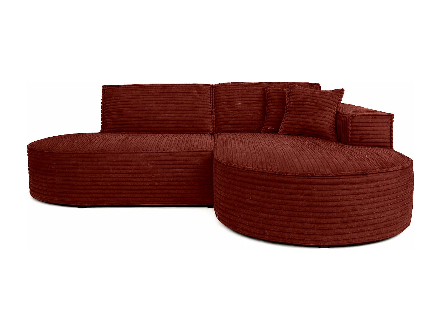 Ecksofa L-Form, Cordstoff Velo, Kupfer, Rechts, Modena Studio