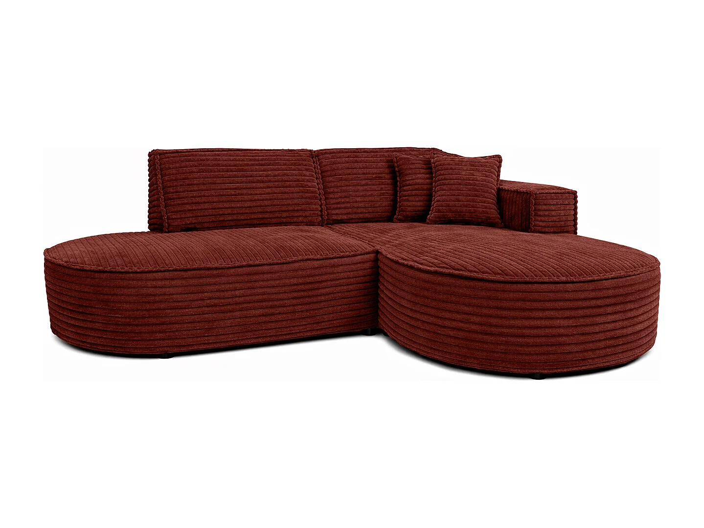 Ecksofa L-Form, Cordstoff Velo, Kupfer, Rechts, Modena Studio