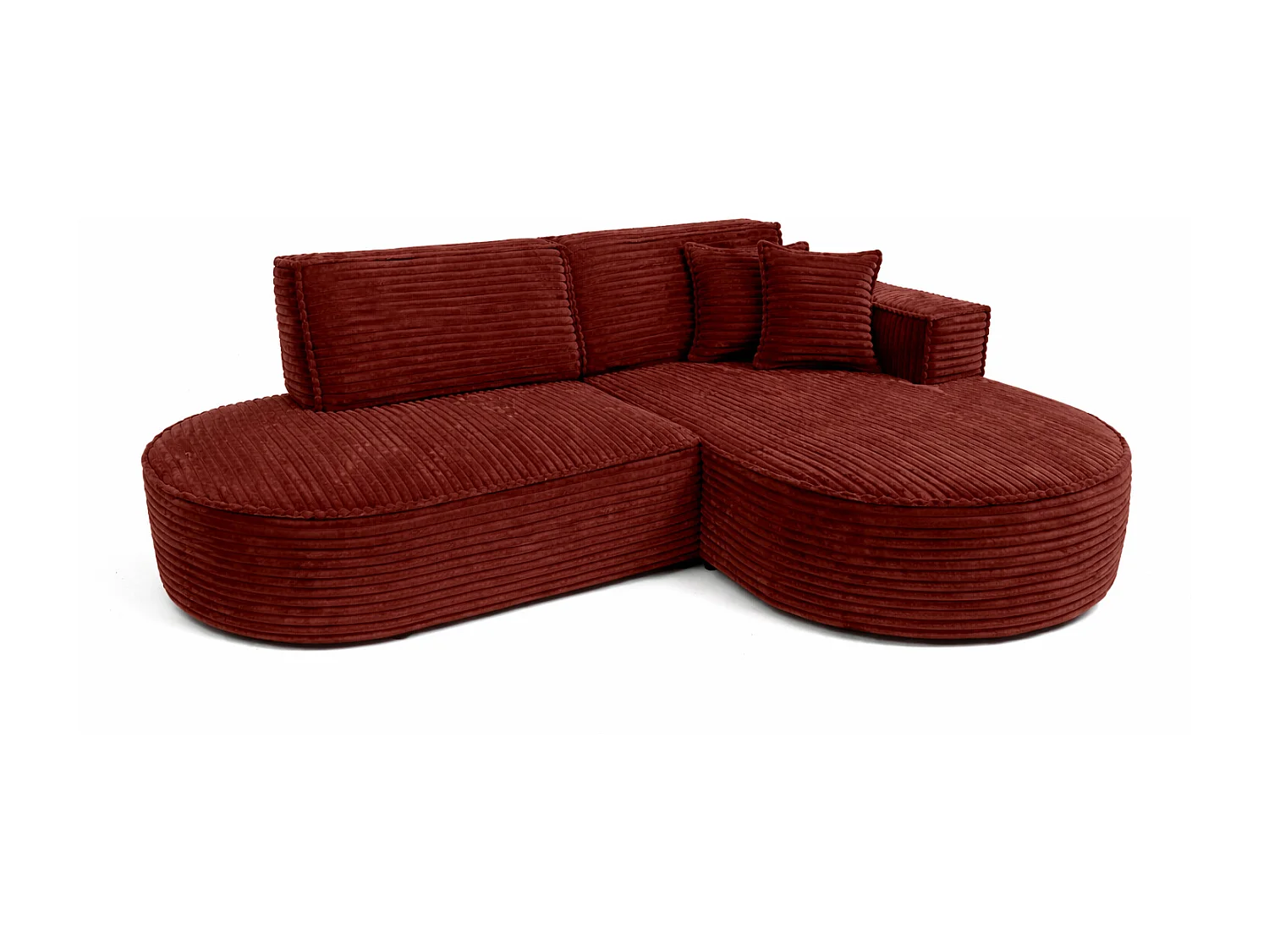 Ecksofa L-Form, Cordstoff Velo, Kupfer, Rechts, Modena Studio
