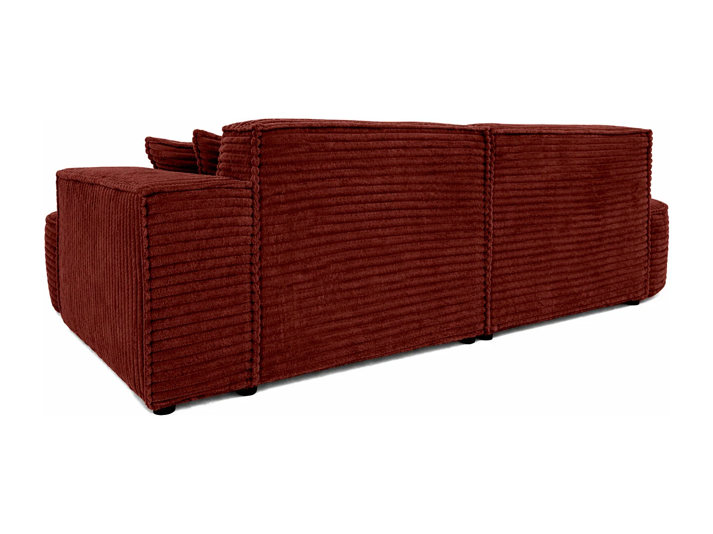 Ecksofa L-Form, Cordstoff Velo, Kupfer, Rechts, Modena Studio