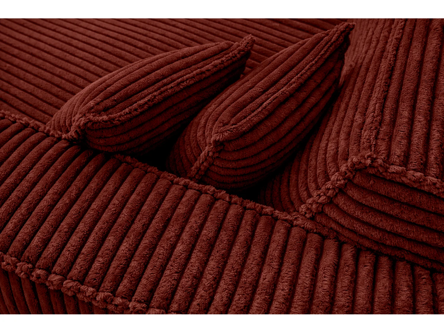 Ecksofa L-Form, Cordstoff Velo, Kupfer, Rechts, Modena Studio