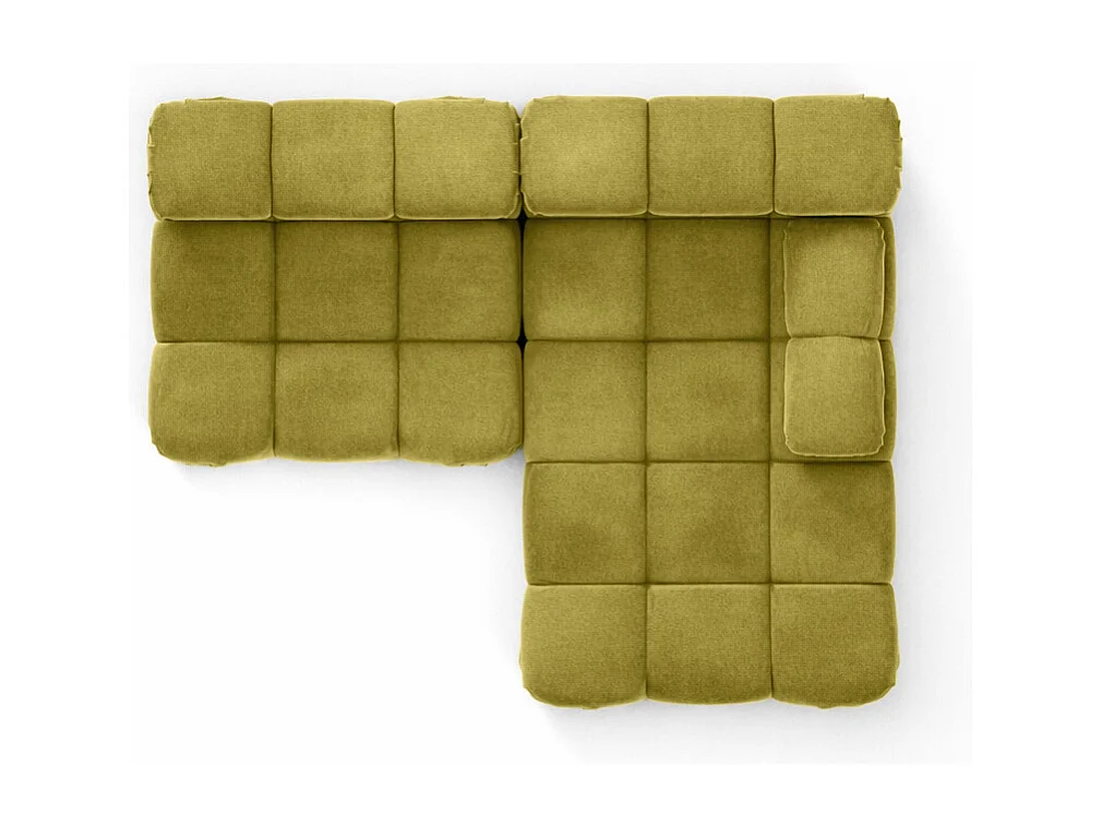 Canapé d’angle en L Mini II modulaire, velours Salvador, Olive, Droite, Selia