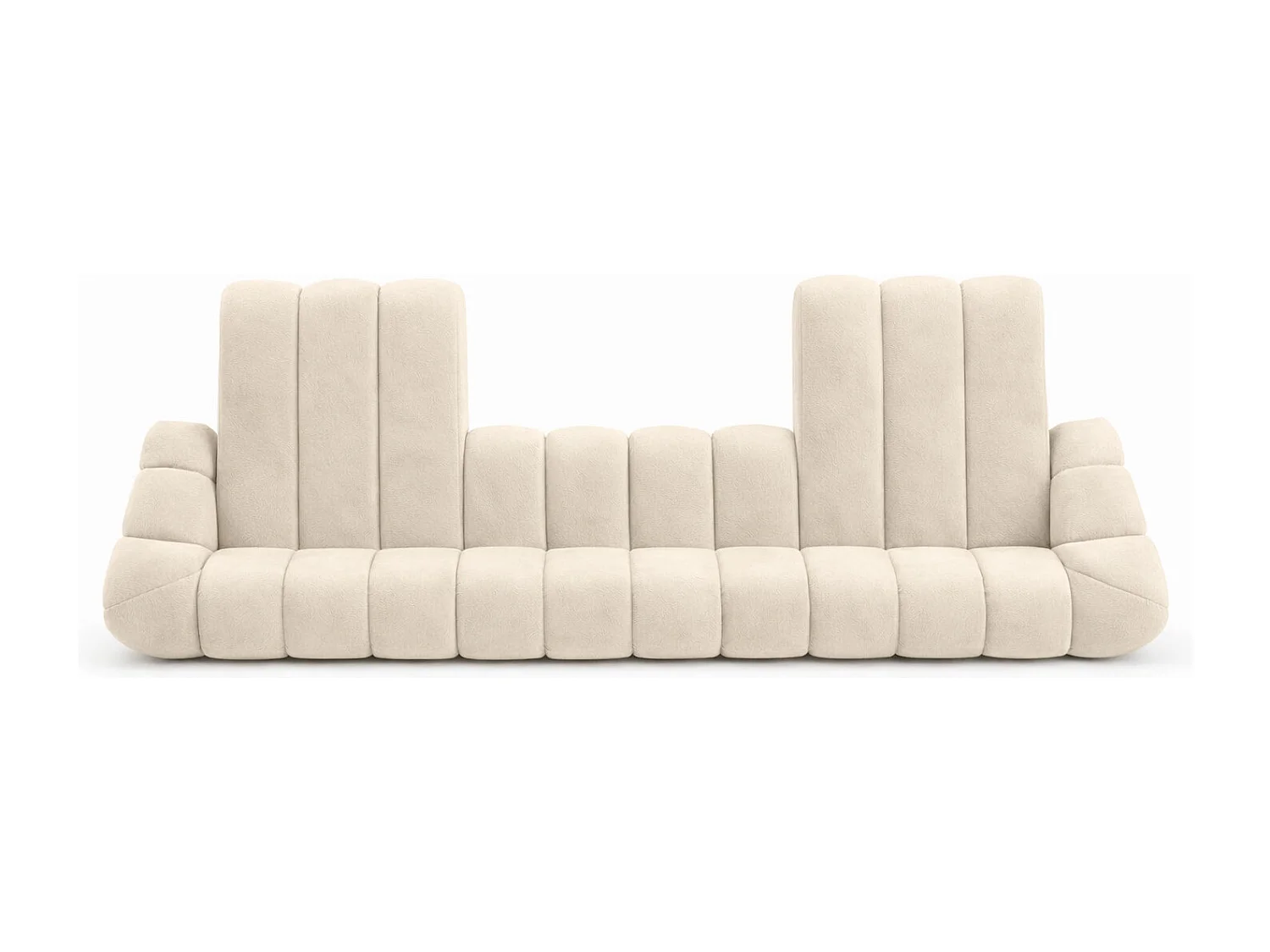 Divano angolare modulare a U, tessuto velluto Bluvel, crema, CROISSANT U XL