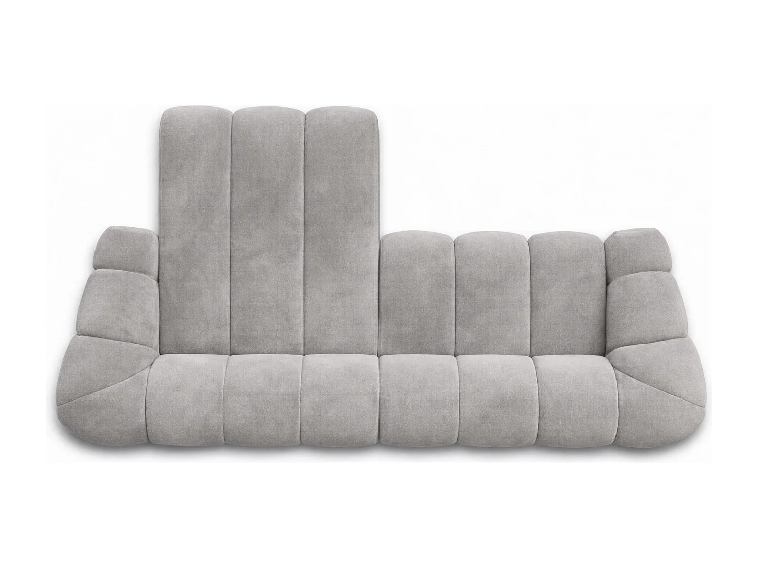 Divano angolare modulare a L, tessuto velluto Bluvel, grigio, sinistra, CROISSANT L