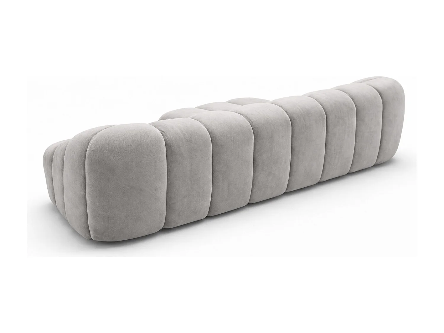 Divano angolare modulare a L, tessuto velluto Bluvel, grigio, sinistra, CROISSANT L