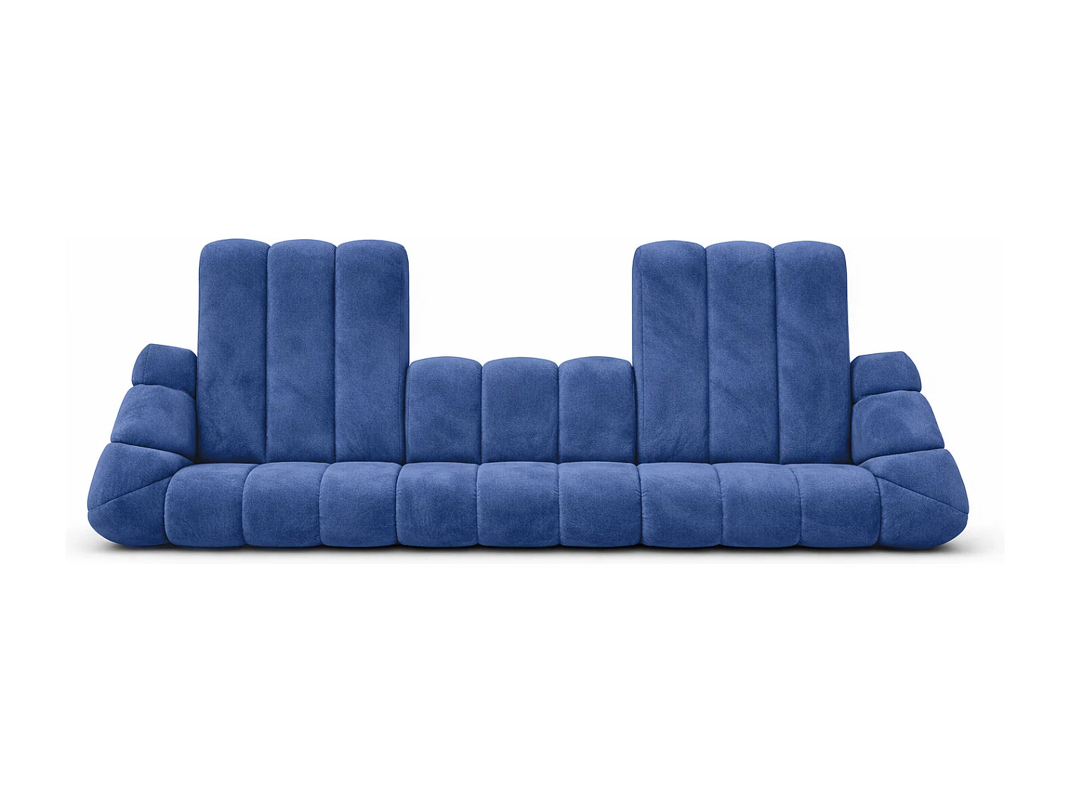 Narożnik modułowy w kształcie U, tkanina welurowa Bluvel, Atramentowy, CROISSANT U