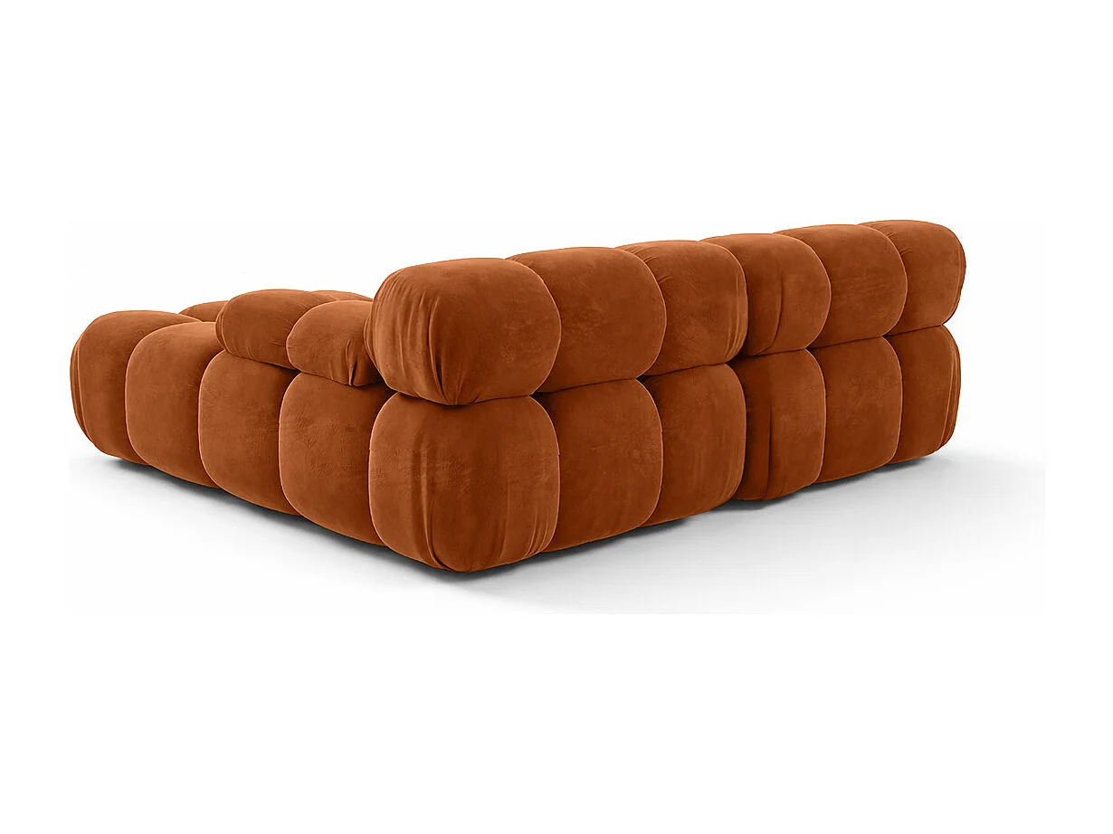 Narożnik modułowy w kształcie L, tkanina welurowa Salvador, Ciemnobrązowy, Lewy, Selia L mini