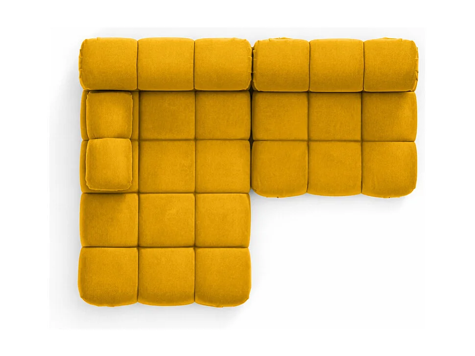 Canapé d’angle en L Mini II modulaire, velours Salvador, Jaune, Gauche, Selia