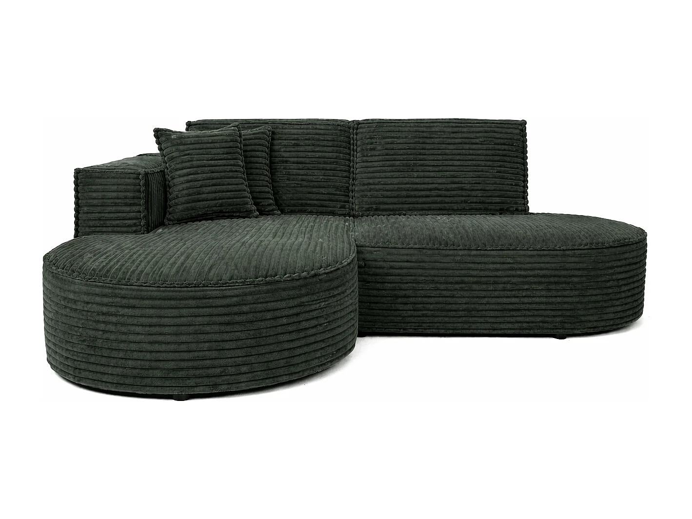 Ecksofa L-Form, Cordstoff Velo, Grün, Links, Modena Studio
