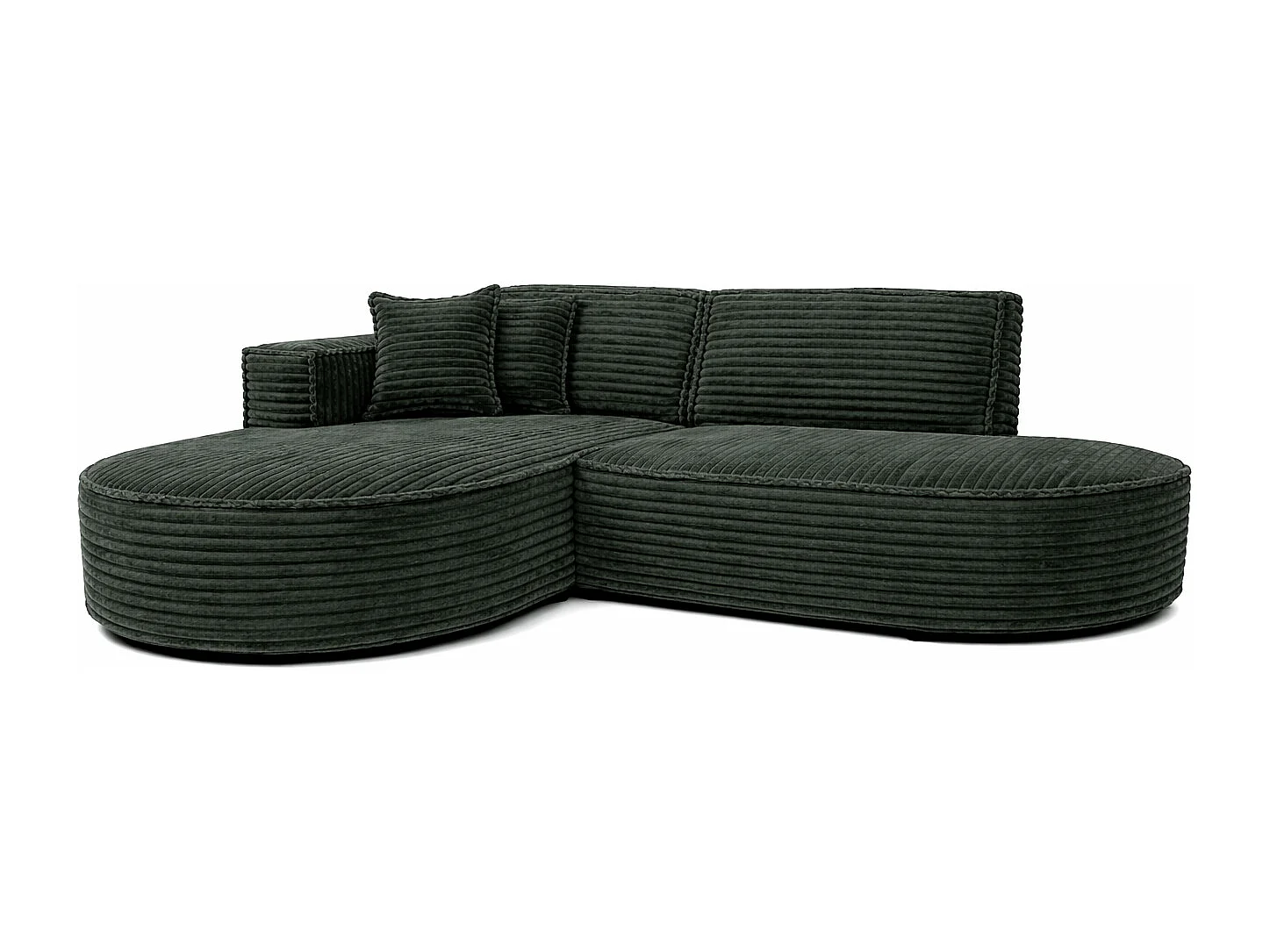 Ecksofa L-Form, Cordstoff Velo, Grün, Links, Modena Studio