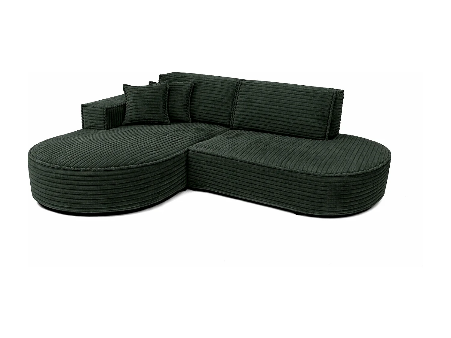 Ecksofa L-Form, Cordstoff Velo, Grün, Links, Modena Studio