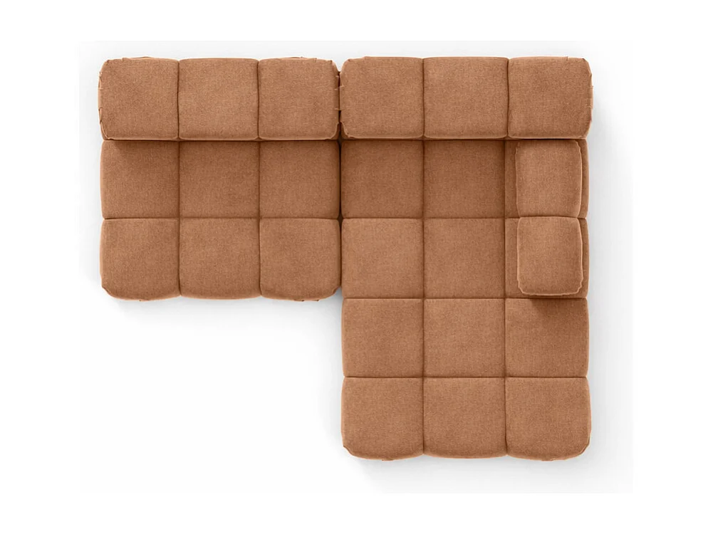 Canapé d’angle en L Mini II modulaire, velours Salvador, Beige foncé, Droite, Selia