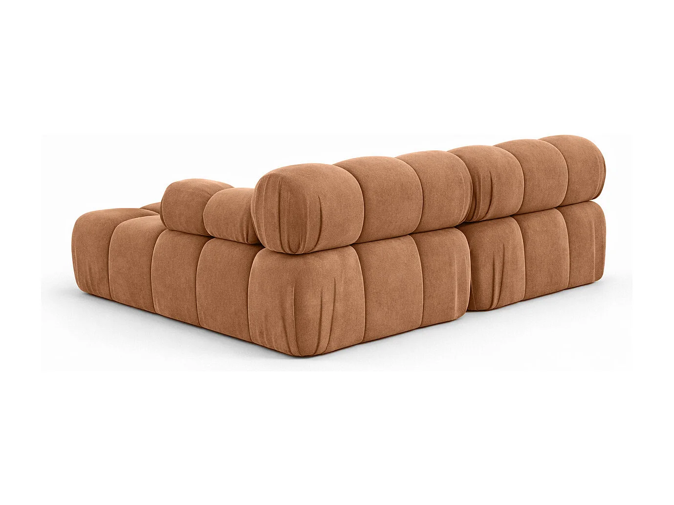 Canapé d’angle en L Mini II modulaire, velours Salvador, Beige foncé, Droite, Selia