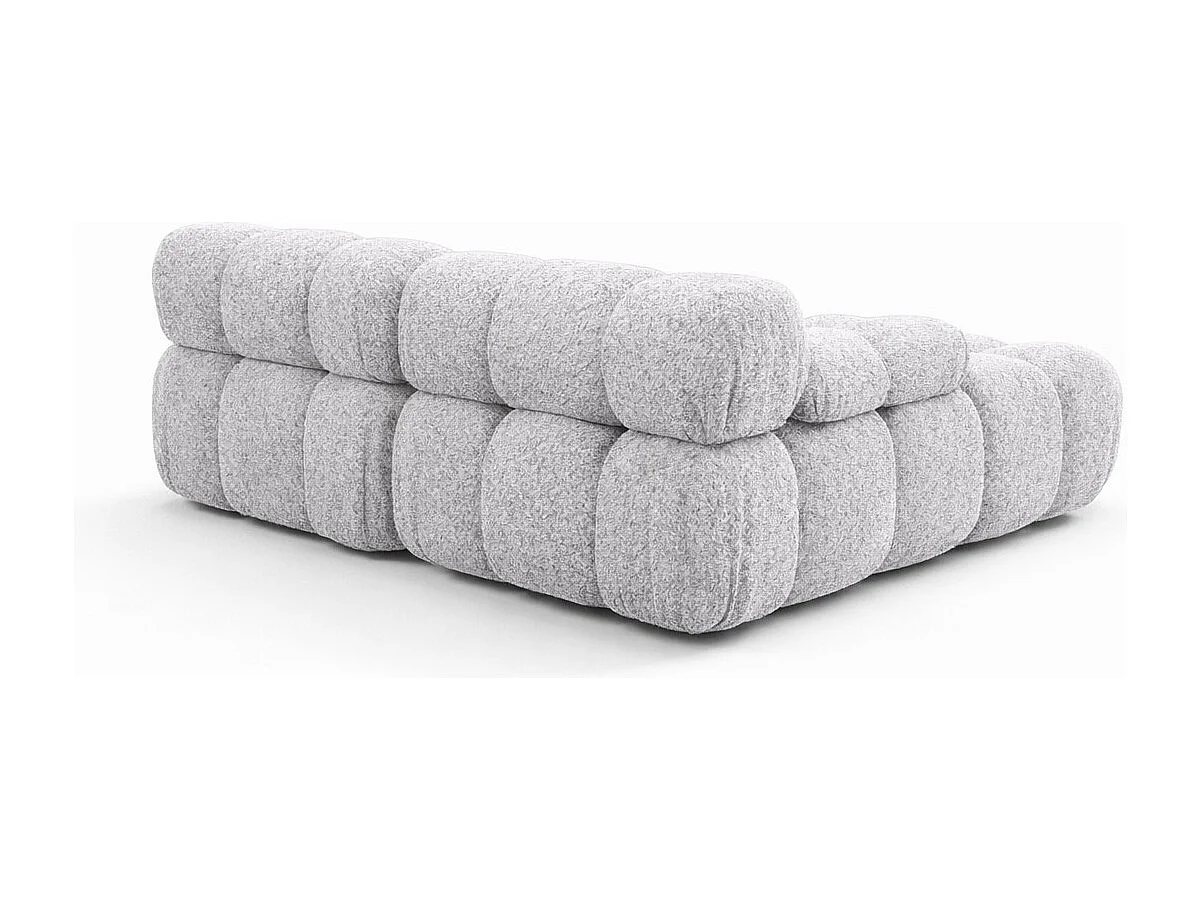 Canapé d’angle L mini modulaire, tissu bouclé Abriamo, Gris clair, Droite, Selia