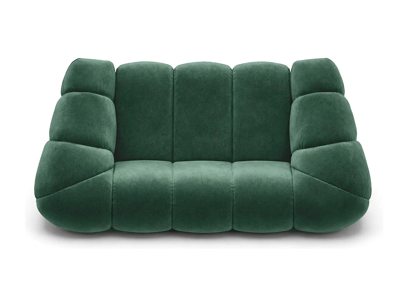 Divano modulare 2 posti, tessuto velluto Bluvel, verde, CROISSANT