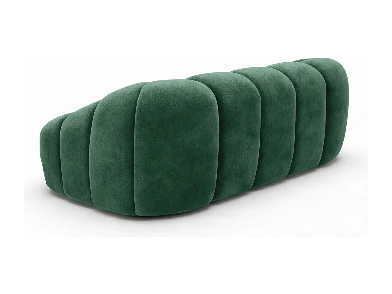 Divano modulare 2 posti, tessuto velluto Bluvel, verde, CROISSANT