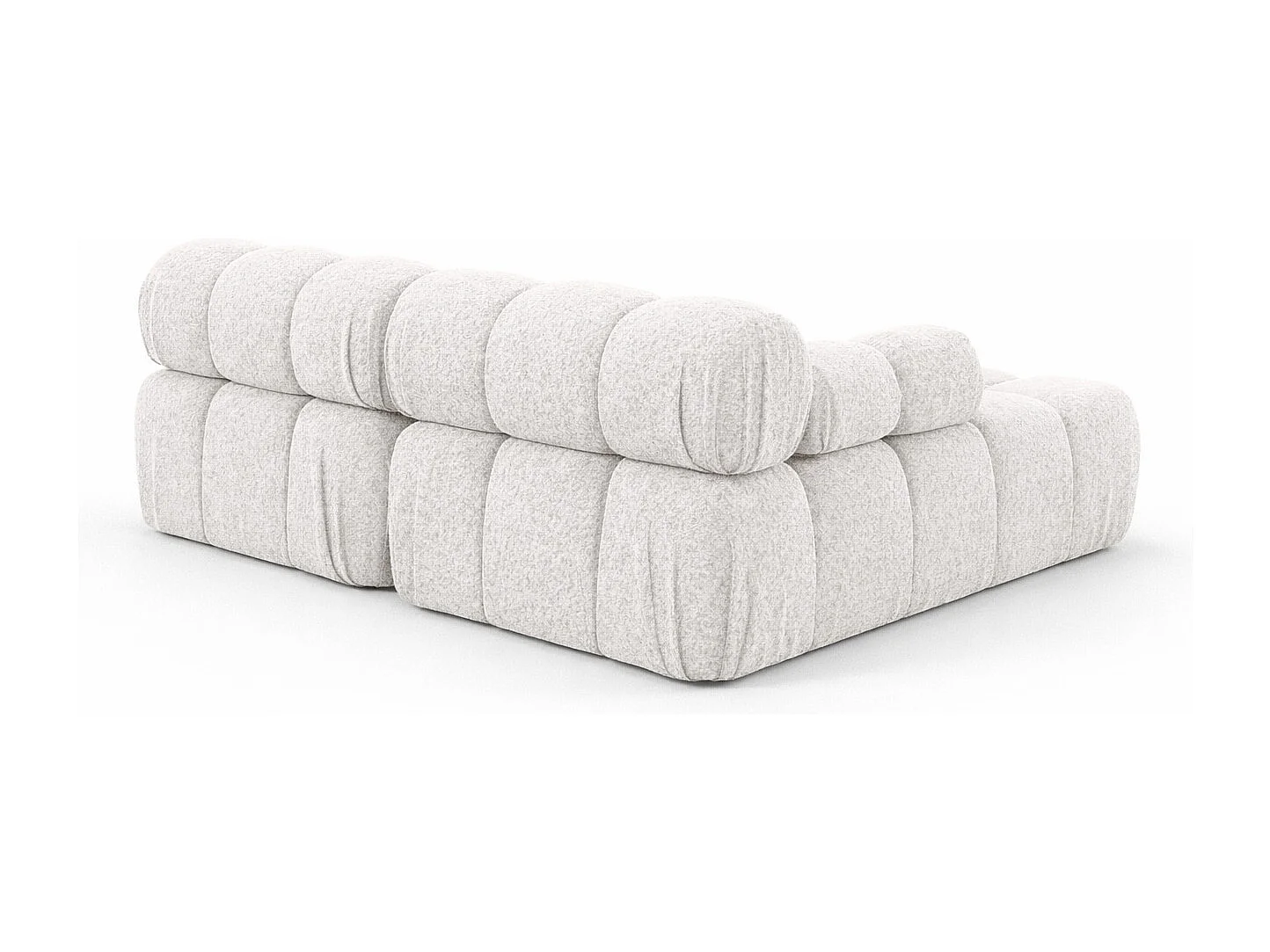 Canapé d’angle en L Mini II modulaire, tissu bouclé Abriamo, Ecru, Gauche, Selia