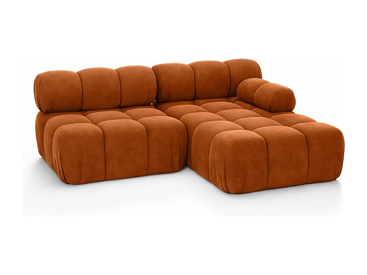 Canapé d’angle en L Mini II modulaire, velours Salvador, Marron, Droite, Selia