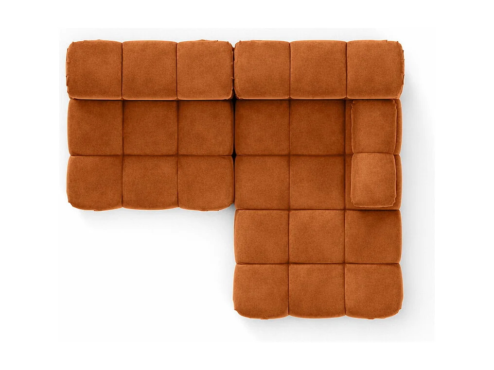 Canapé d’angle en L Mini II modulaire, velours Salvador, Marron, Droite, Selia