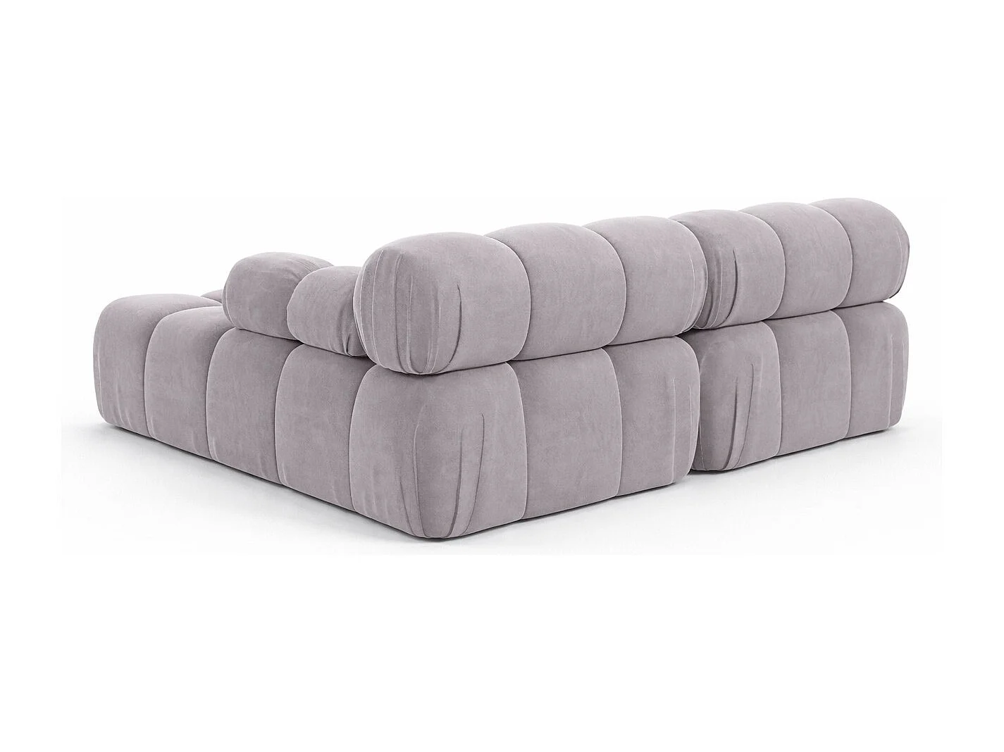 Canapé d’angle en L Mini II modulaire, velours Salvador, Gris, Droite, Selia