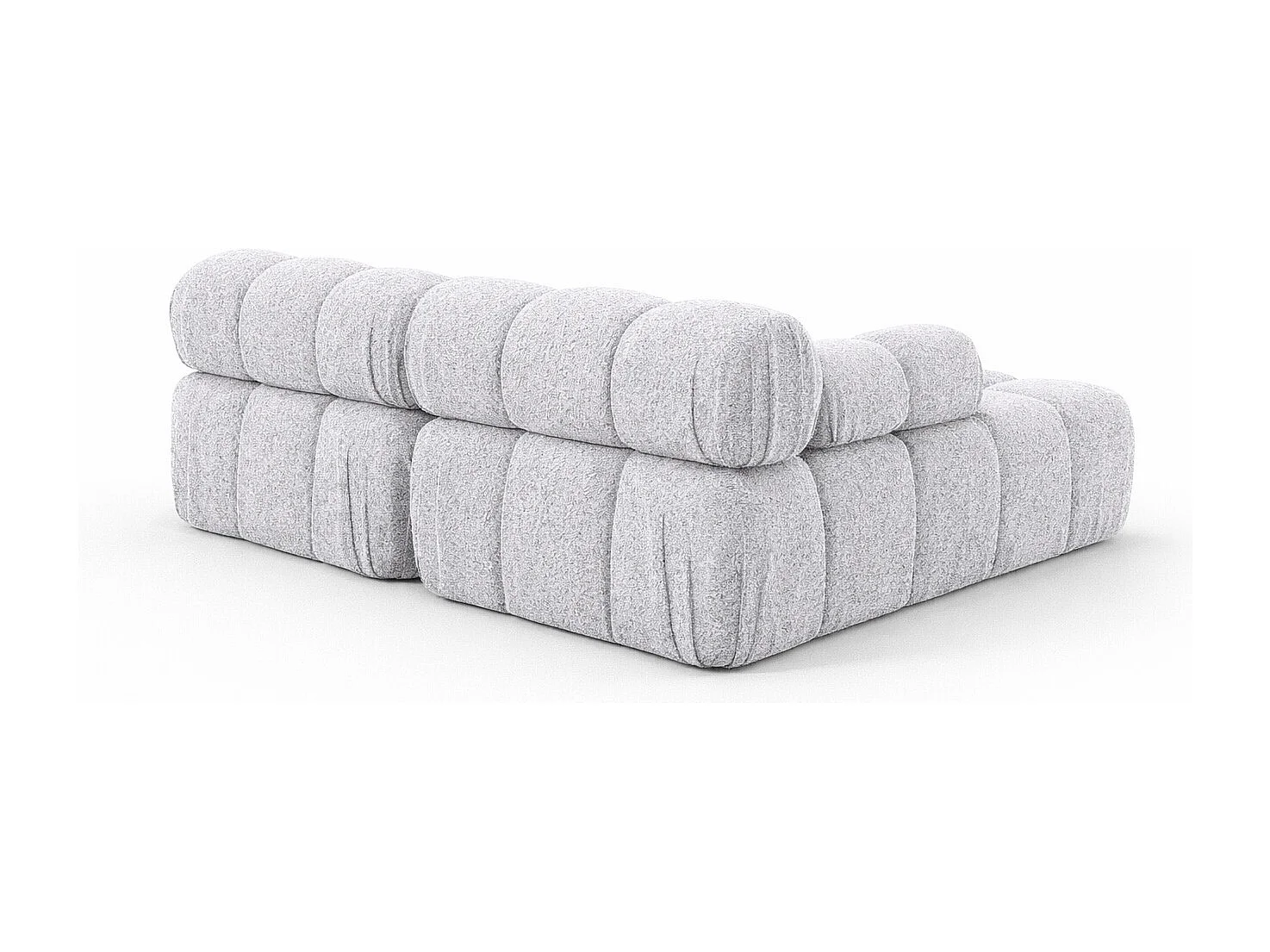 Canapé d’angle en L Mini II modulaire, tissu bouclé Abriamo, Gris clair, Gauche, Selia