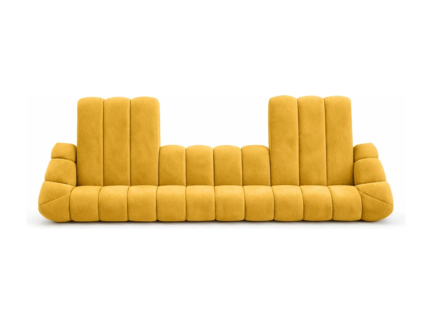 Divano angolare modulare a U, tessuto velluto Bluvel, dorato, CROISSANT U XL