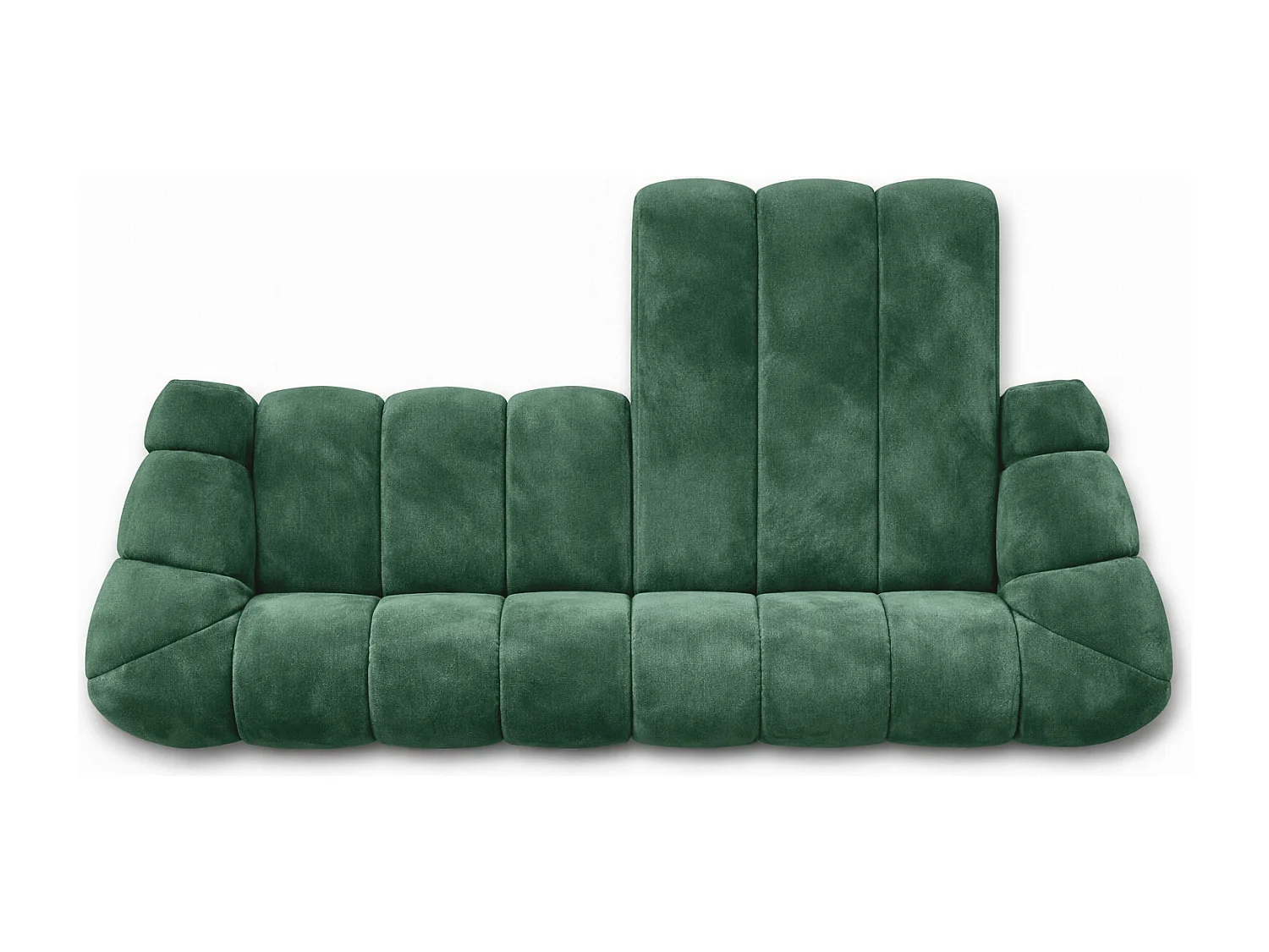 Divano angolare modulare a L, tessuto velluto Bluvel, verde, destra, CROISSANT L