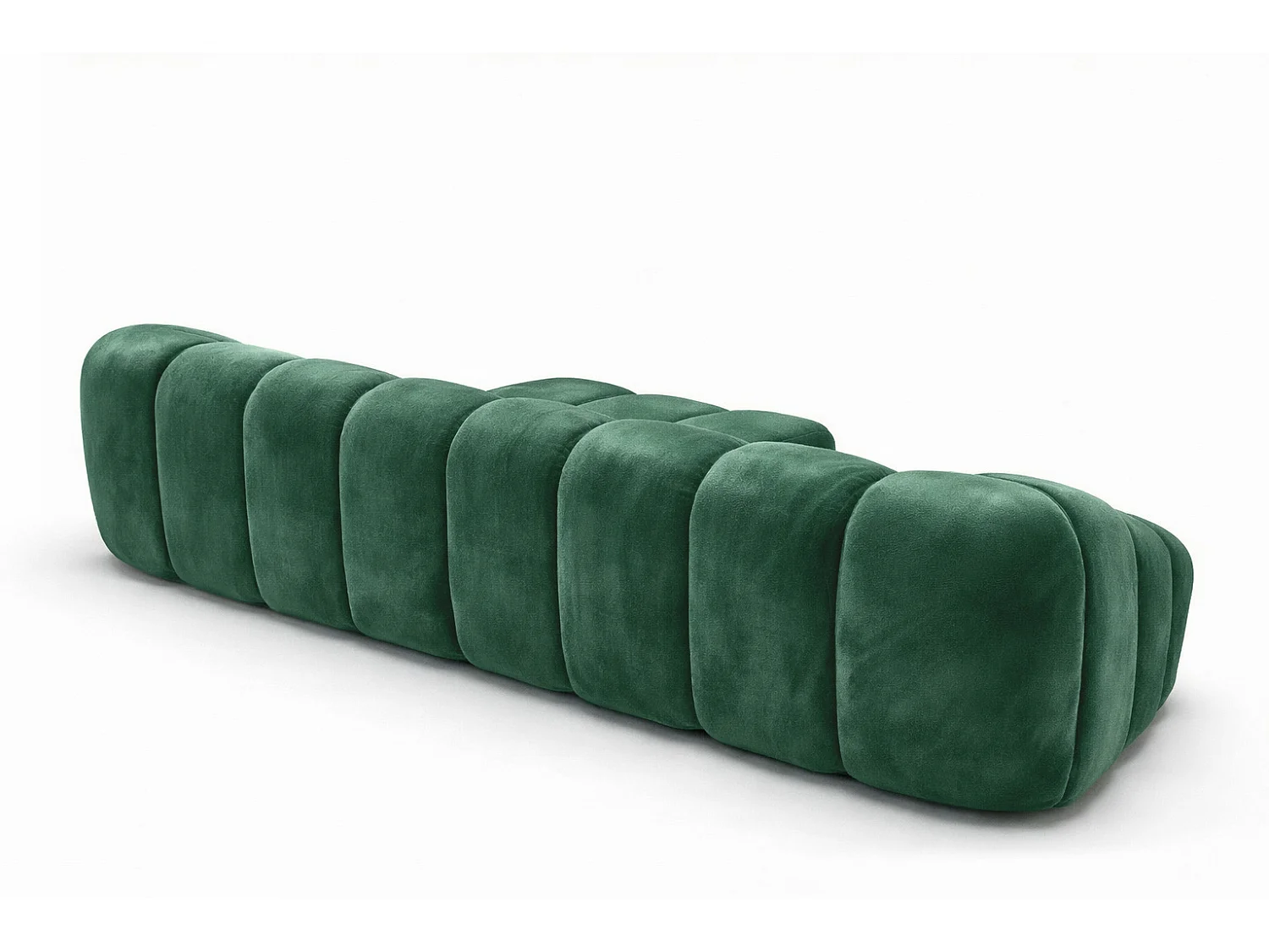 Divano angolare modulare a L, tessuto velluto Bluvel, verde, destra, CROISSANT L