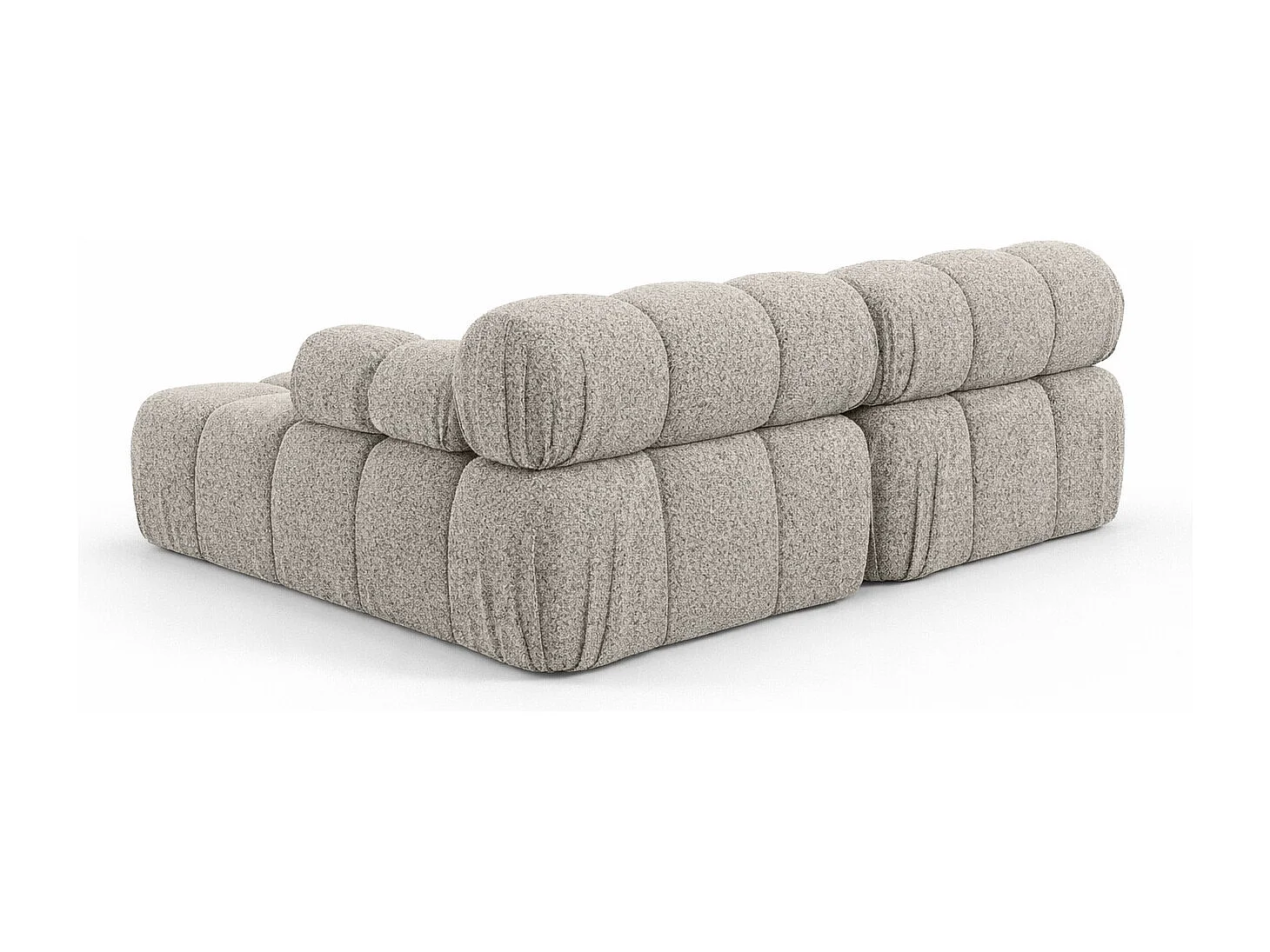 Canapé d’angle en L Mini II modulaire, tissu bouclé Abriamo, Beige, Droite, Selia