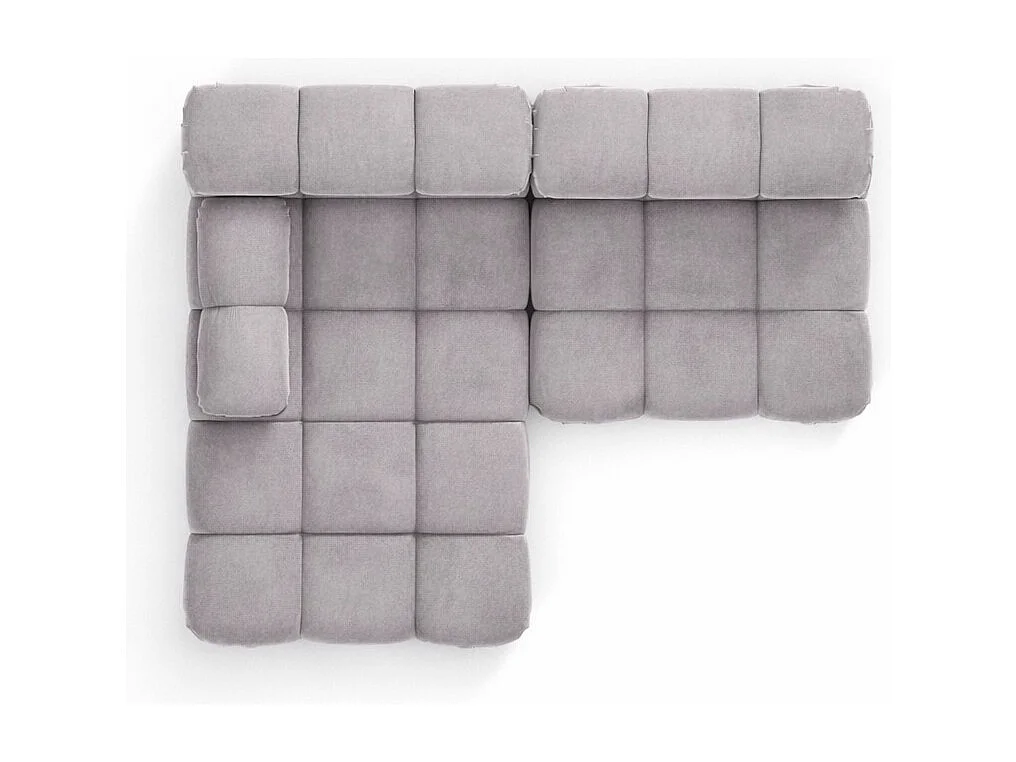 Canapé d’angle en L Mini II modulaire, velours Salvador, Gris, Gauche, Selia