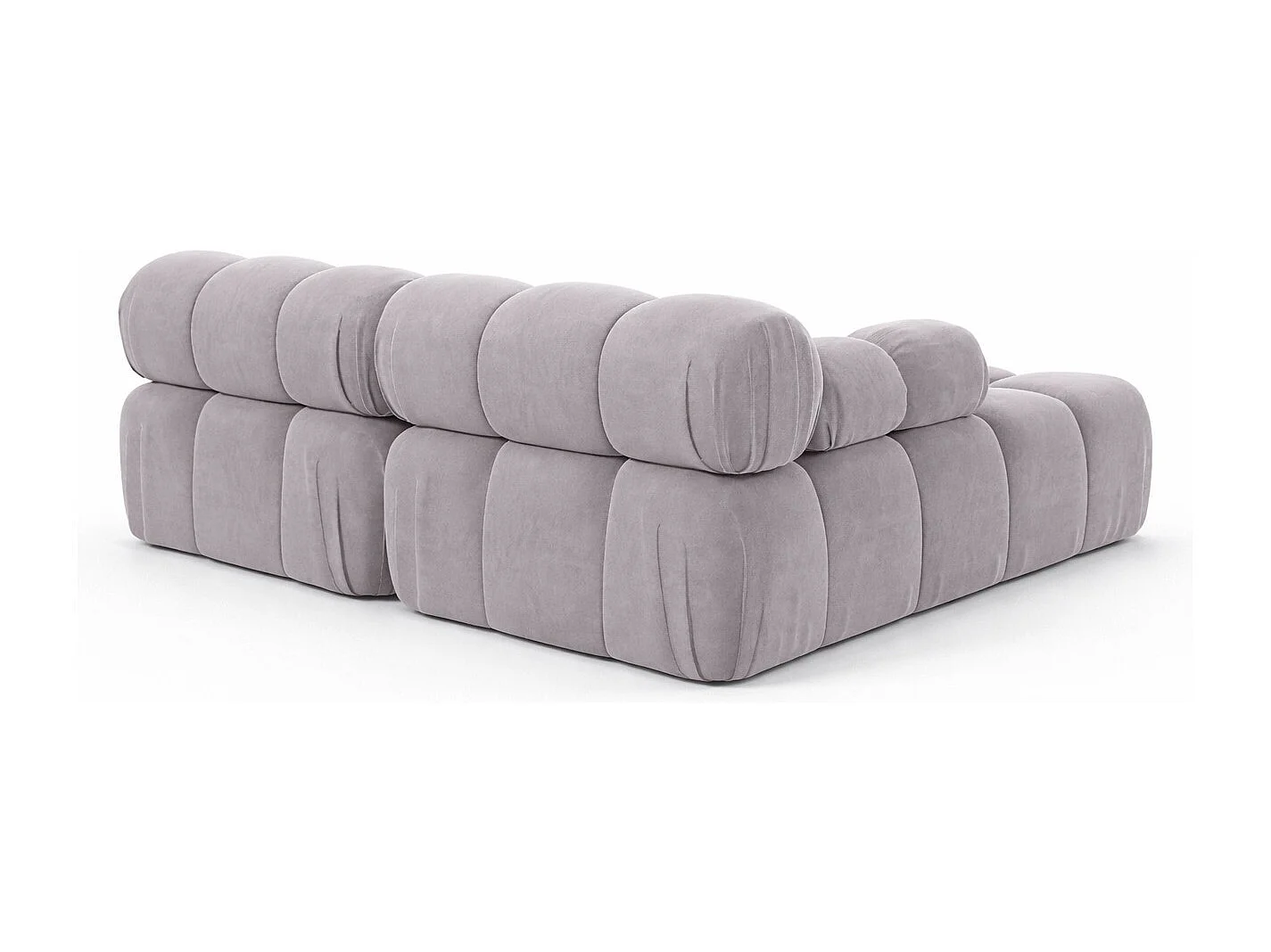 Canapé d’angle en L Mini II modulaire, velours Salvador, Gris, Gauche, Selia