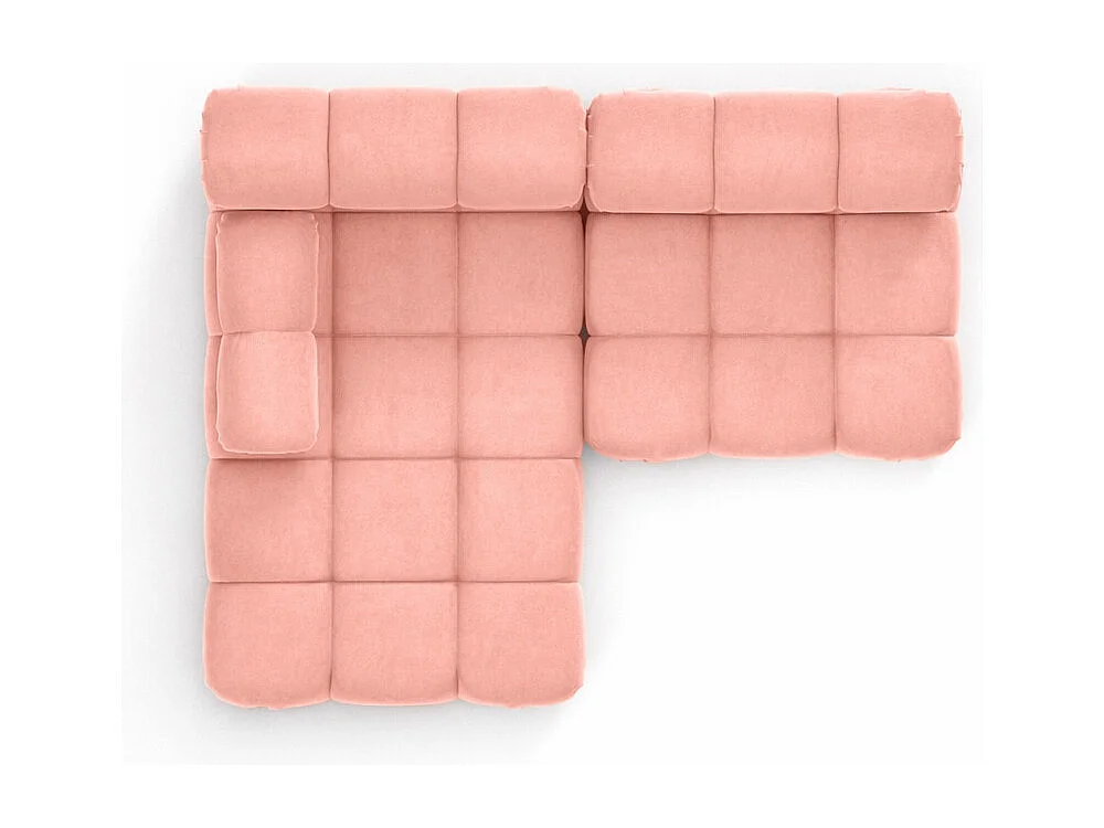 Canapé d’angle en L Mini II modulaire, velours Salvador, Rose, Gauche, Selia
