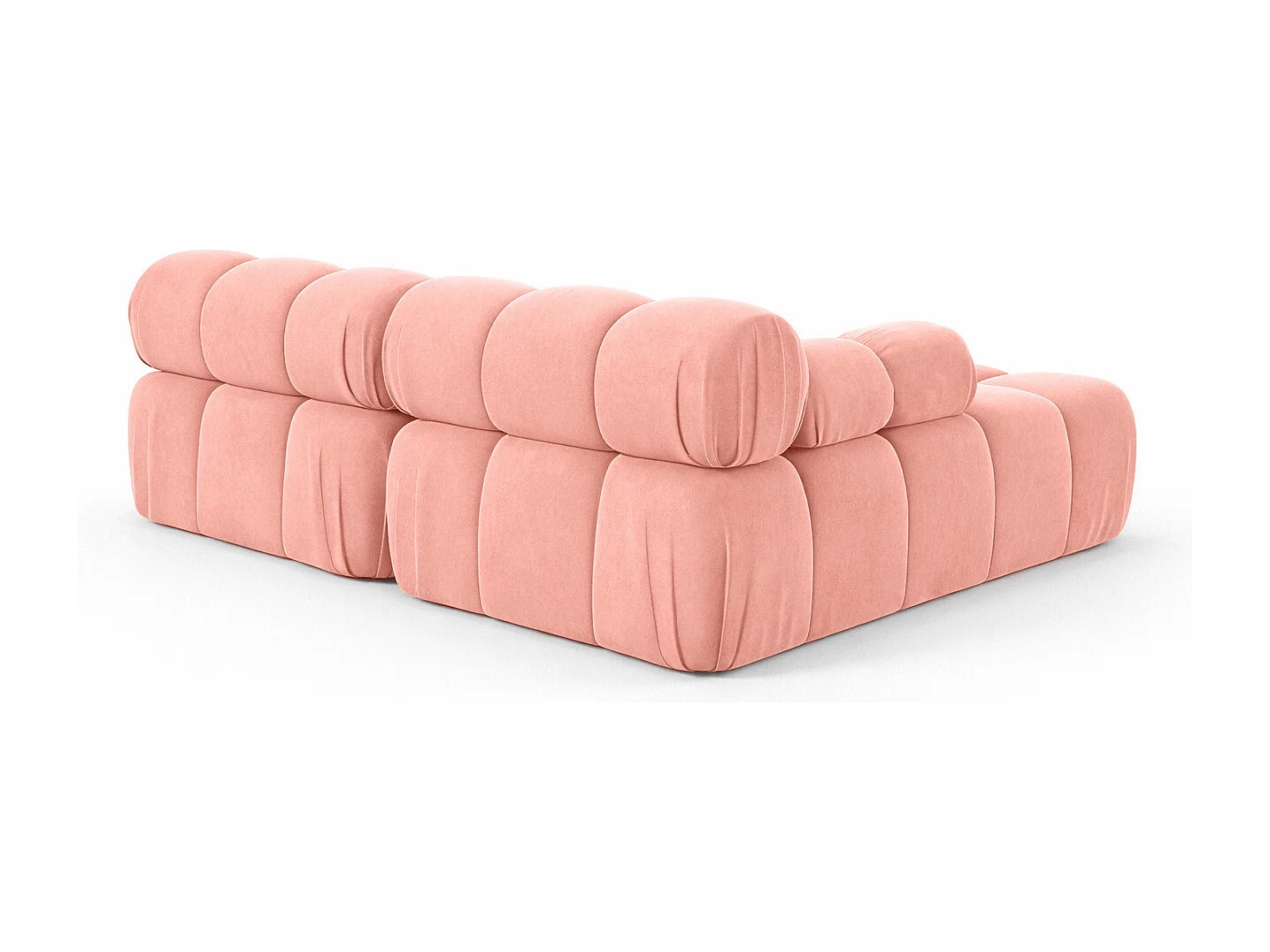 Canapé d’angle en L Mini II modulaire, velours Salvador, Rose, Gauche, Selia