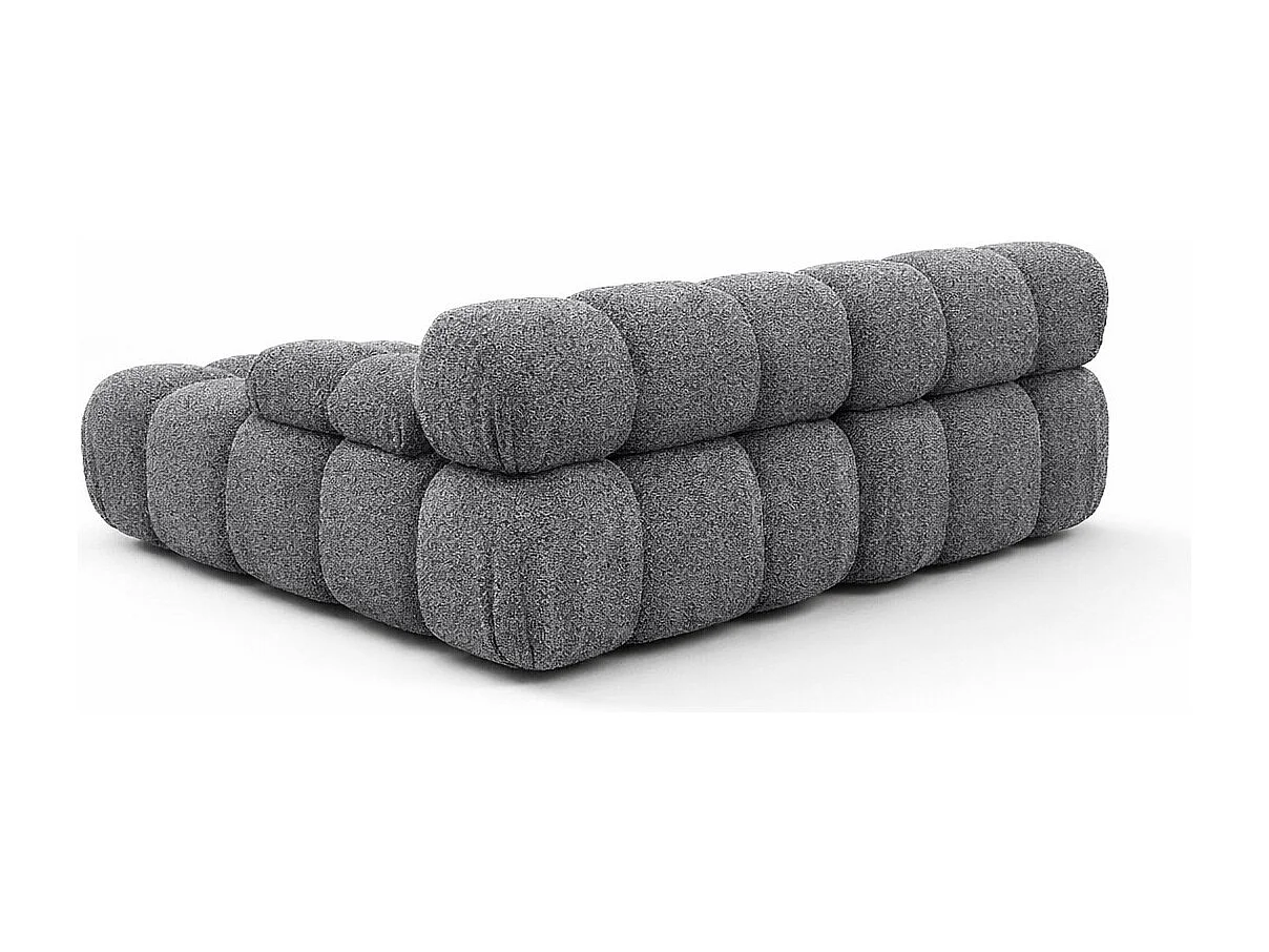 Canapé d’angle L mini modulaire, tissu bouclé Abriamo, Gris foncé, Gauche, Selia